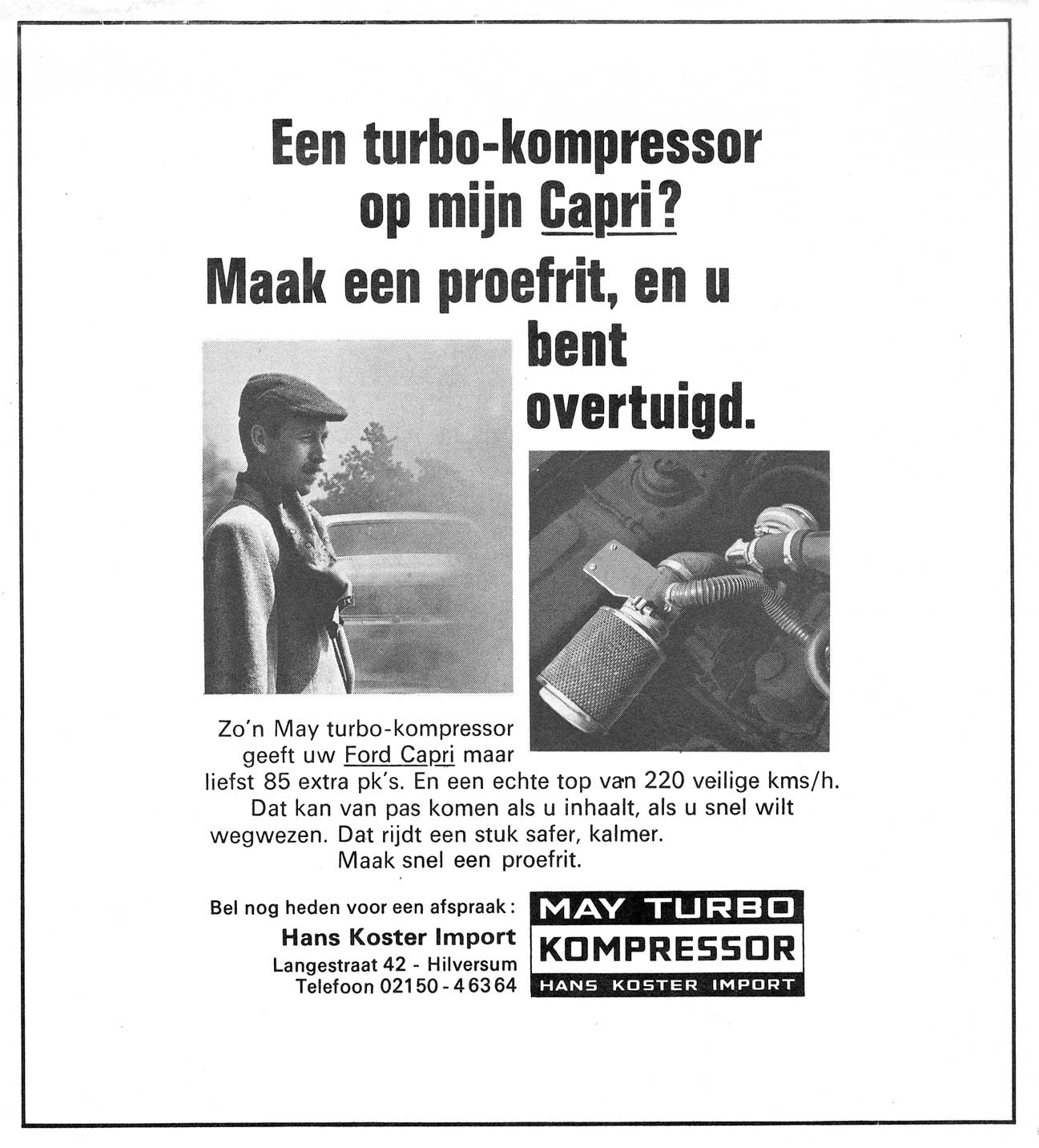 TURBO-MAY Inserat Hans Koster Import (NL)von 1970